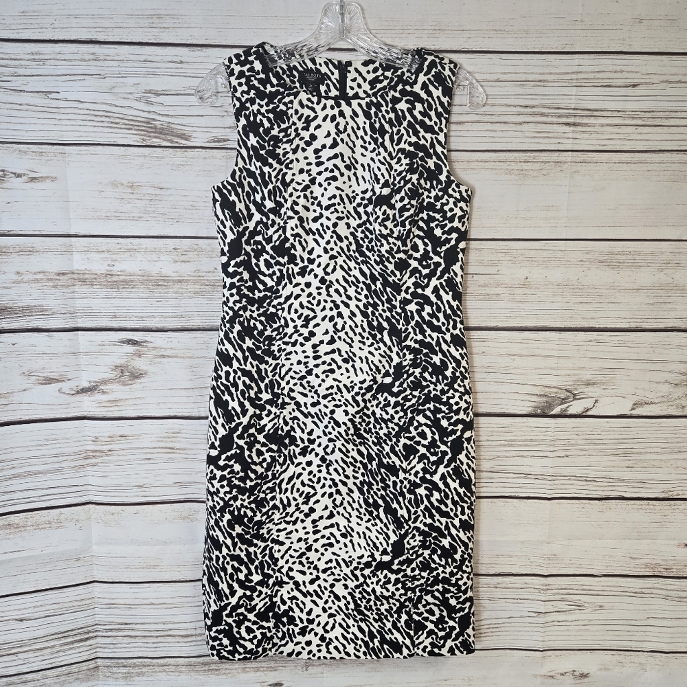 Talbots Animal Print Sheath Dress Size 2 Petite